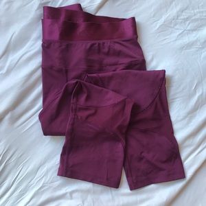 Cropped Mesh Leggings, Studio by Capezio, Berry Pink Maroon, size Medium